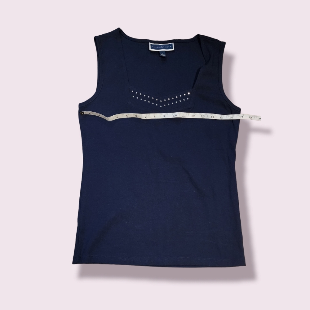 Karen Scott Women's Sleeveless Tank Top Shirt Blouse Size S Color Navy Blue.